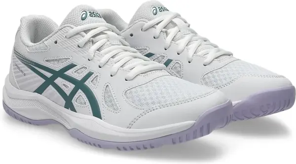 Кросівки волейбольні жіночі Asics UPCOURT 6 біло-темно-зелено-бузкові 1072A107-106