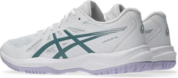 Кросівки волейбольні жіночі Asics UPCOURT 6 біло-темно-зелено-бузкові 1072A107-106