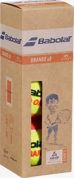 Набор мячей для тенниса детский Babolat ORANGE желто-оранжевый (3 штуки) 501107-113