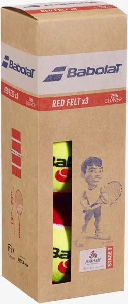 Набір м'ячів для тенісу Babolat RED FELT жовто-червоний (3 штуки) 501108-113