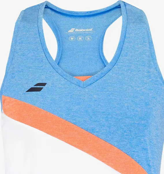 Майка для тенісу дитяча Babolat PLAY TANK TOP блакитно-оранжево-біла 3GTF071-1095