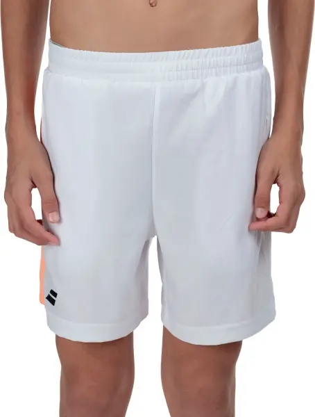 Шорти для тенісу дитячі Babolat PLAY SHORT біло-жовтогарячі 3BTF061-1000