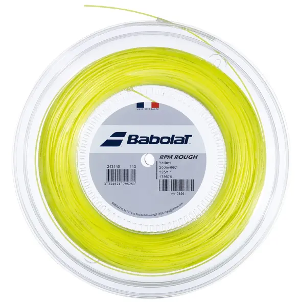Струна для тенісної ракетки Babolat RPM ROUGH жовта (1,25 мм, 200 м) 243140-113