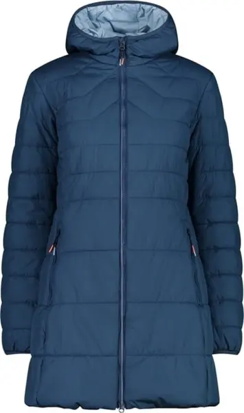 Куртка жіноча CMP JACKET LONG FIX HOOD INSULATED темно-синя 32K1556-M928
