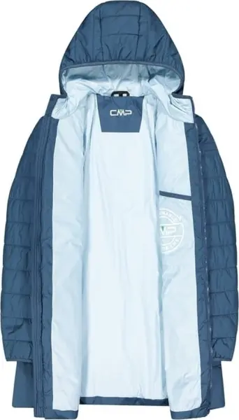 Куртка жіноча CMP JACKET LONG FIX HOOD INSULATED темно-синя 32K1556-M928