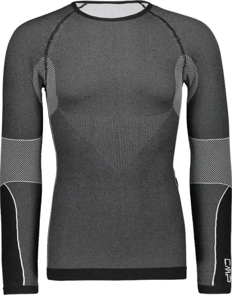 Термобілизна футболка з довгим рукавом CMP MAN SEAMLESS SWEAT темно-сіро-чорна 3Y97800-U901