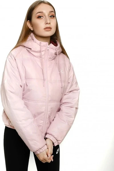 Куртка женская Converse Embroidered Star Chevron Short Puffer Jacket розовая 10022007-530