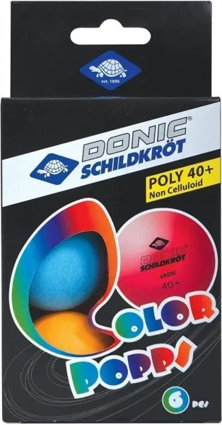 Набір м'ячів для настільного тенісу Donic COLOUR POPPS різнокольоровий (6 штук) 649015