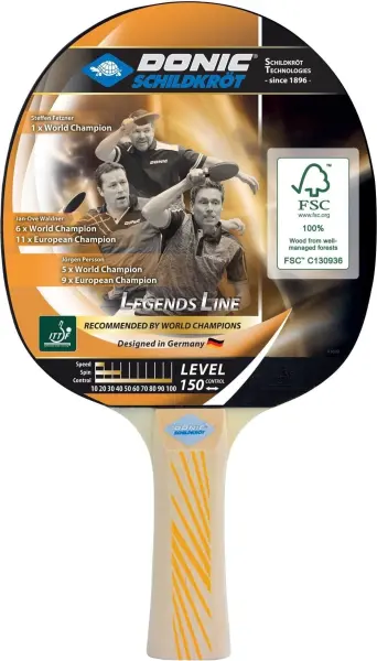 Ракетка для настільного тенісу Donic LEGENDS 150 FSC світло-коричнева 705211