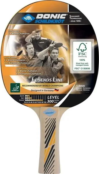 Ракетка для настільного тенісу Donic LEGENDS 300 FSC світло-коричнева 705234