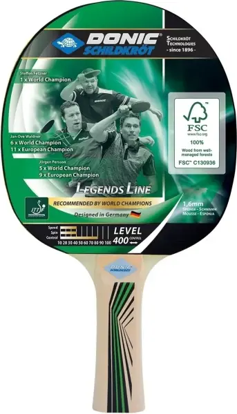 Ракетка для настільного тенісу Donic LEGENDS 400 FSC світло-коричнева 705241
