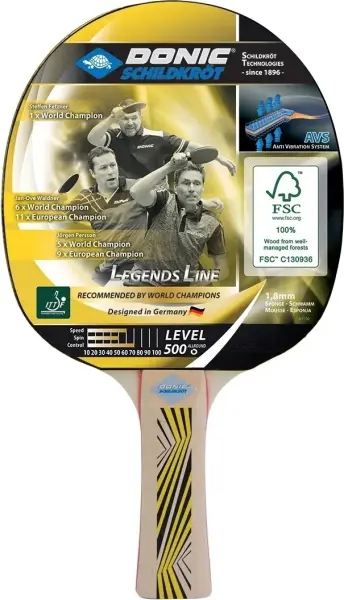 Ракетка для настільного тенісу Donic LEGENDS 500 FSC світло-коричнева 714407