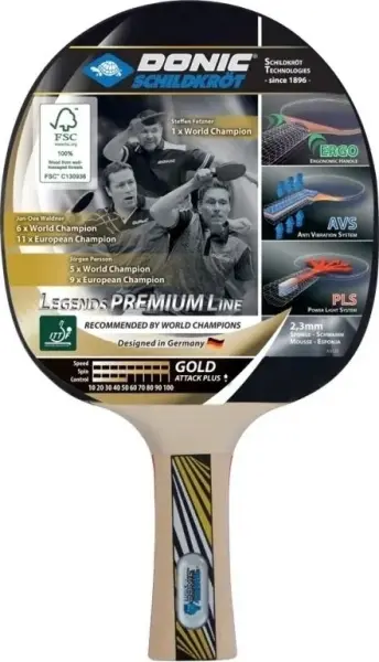 Ракетка для настольного тенниса Donic LEGENDS GOLD FSC светло-коричневая 754431