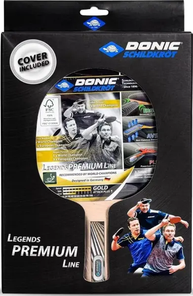Ракетка для настольного тенниса Donic LEGENDS GOLD FSC светло-коричневая 754431