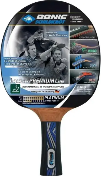 Ракетка для настільного тенісу Donic LEGENDS PLATINUM чорна 754432