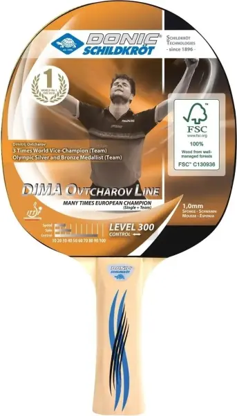 Ракетка для настільного тенісу Donic OVTCHAROV 300 FSC світло-коричнева 705232