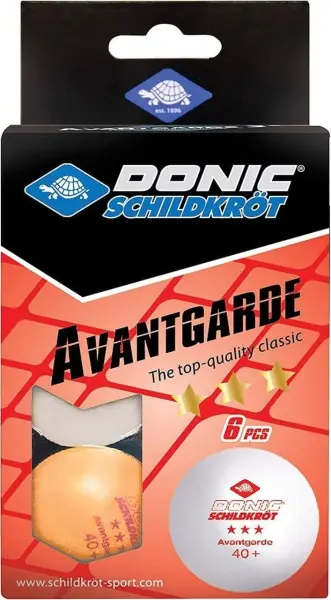 Набор мячей для настольного тенниса Donic EXCLUSIVE (ADVANTGARDE) 3* 40+ оранжево-белый (6 штук) 608533