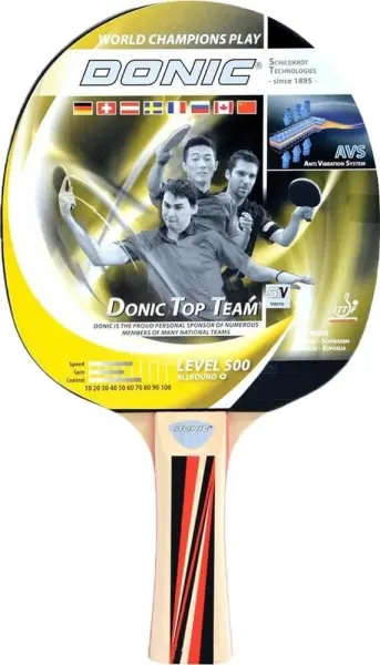 Ракетка для настільного тенісу Donic TOP TEAMS 500 світло-коричнево-червона 725051