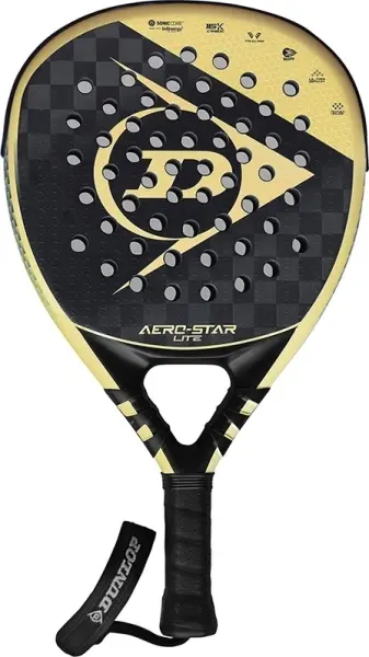 Ракетка для падл-тенісу Dunlop AERO-STAR LITE 2023 чорно-золота 10335747
