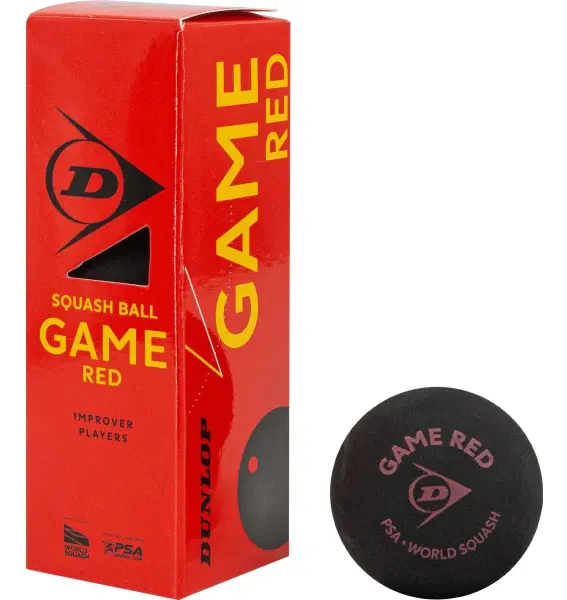 Набір м’ячів для сквошу Dunlop GAME RED чорний (3 штуки) 701125RD