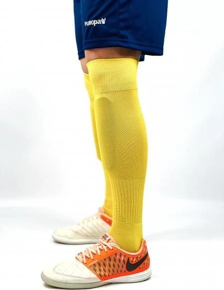 Гетры футбольные Europaw EP-001 желтые с трикотажным носком europaw484