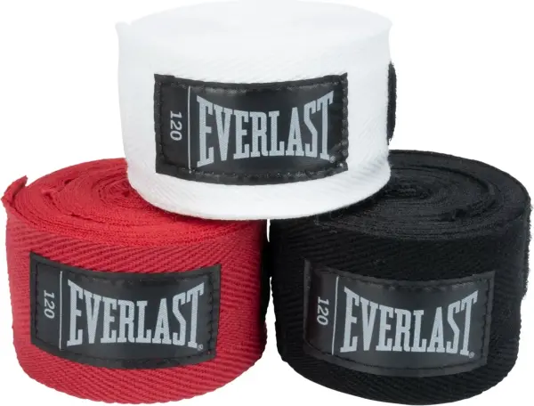 Бинти боксерські Everlast CORE HANDWRAPS 3 PACK білі, чорні, червоні (3 пари, 304,8 см) P00003251