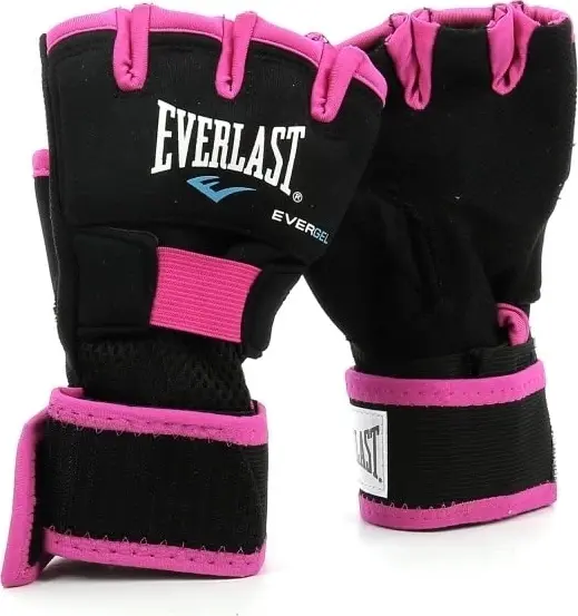 Перчатки-бинты женские Everlast EVERGEL HAND WRAPS черно-розовые S/M P00000736