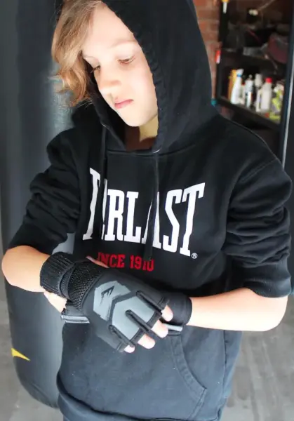 Рукавички-бінти дитячі Everlast PROSPECT 2 QUICK WRAPS чорно-сірі S/M P00002985
