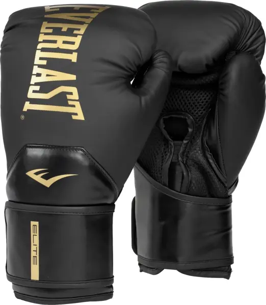 Рукавички боксерські Everlast ELITE 2 BOXING GLOVES чорно-золоті (10 унцій) P00003270