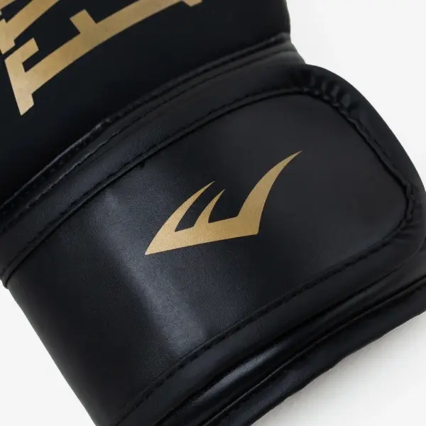Перчатки боксерские Everlast ELITE CARDIO BOXING GLOVES черно-золотые S/M P00003319