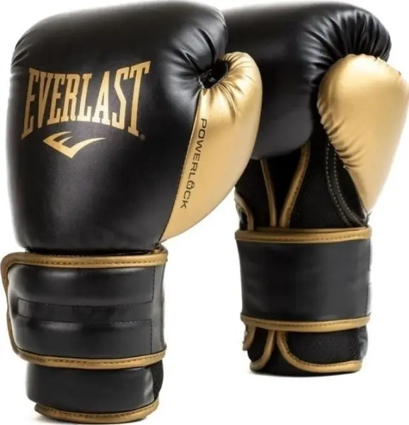 Перчатки боксерские Everlast POWERLOCK 2R TRAINING GLOVES черно-золотые (16 унций) P00002665
