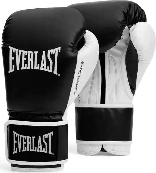 Перчатки боксерские Everlast POWERLOCK OG TRAINING GLOVES черно-белые P00004005-BK-WH