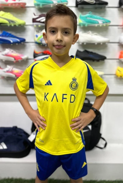 Футбольна форма дитяча Аль-Наср (Al Nassr) 2024-2025 домашня жовто-синя F0001