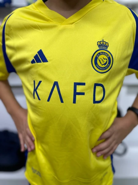 Футбольна форма дитяча Аль-Наср (Al Nassr) 2024-2025 домашня жовто-синя F0001
