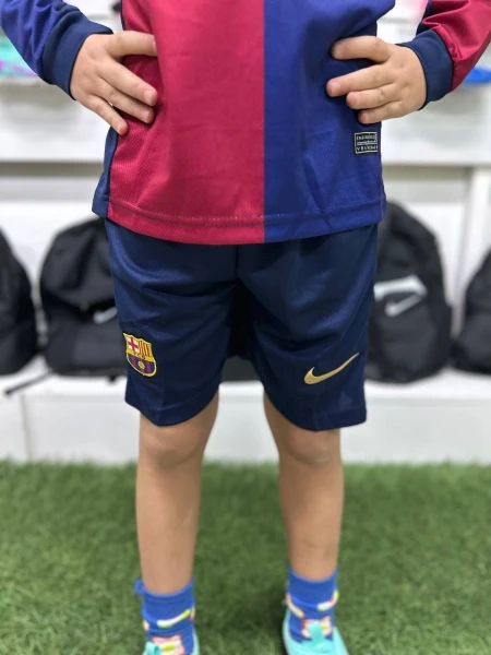 Футбольная форма с длинным рукавом детская Барселона (Barcelona) 2024-2025 домашняя сине-красная F0012