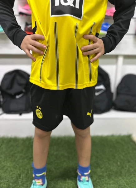 Футбольна форма з довгим рукавом дитяча Боруссія Дортмунд (Borussia Dortmund) 2024-2025 домашня жовто-чорна F0015