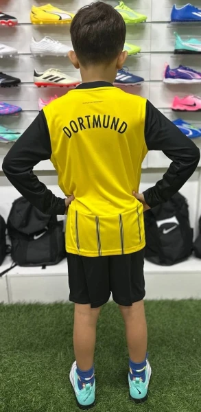Футбольна форма з довгим рукавом дитяча Боруссія Дортмунд (Borussia Dortmund) 2024-2025 домашня жовто-чорна F0015