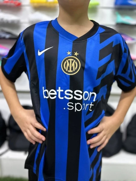 Футбольна форма дитяча Інтер (Inter Milan) 2024-2025 домашня синьо-чорна F0019