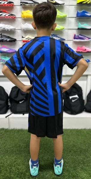 Футбольна форма дитяча Інтер (Inter Milan) 2024-2025 домашня синьо-чорна F0019
