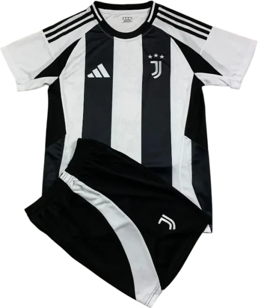Футбольная форма детская Ювентус (Juventus) 2024-2025 домашняя черно-белая F0041