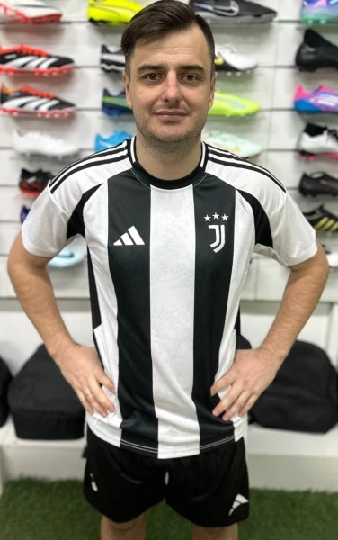 Футбольная форма Ювентус (Juventus) 2024-2025 домашняя черно-белая F0097
