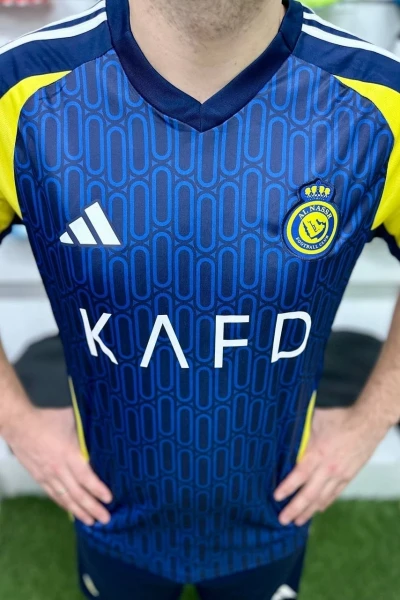 Футбольна форма Аль-Наср (Al Nassr) 2024-2025 виїзна темно-синьо-жовта F0105