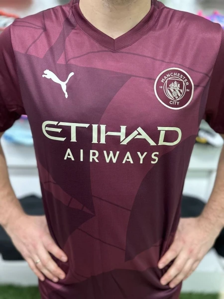 Футбольна форма Манчестер Сіті (Manchester City) 2024-2025 виїзна бордова F0116