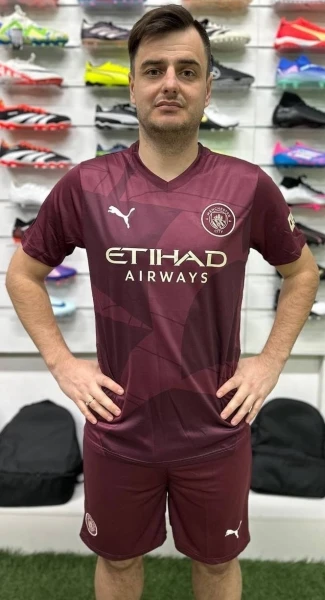 Футбольна форма Манчестер Сіті (Manchester City) 2024-2025 виїзна бордова F0116