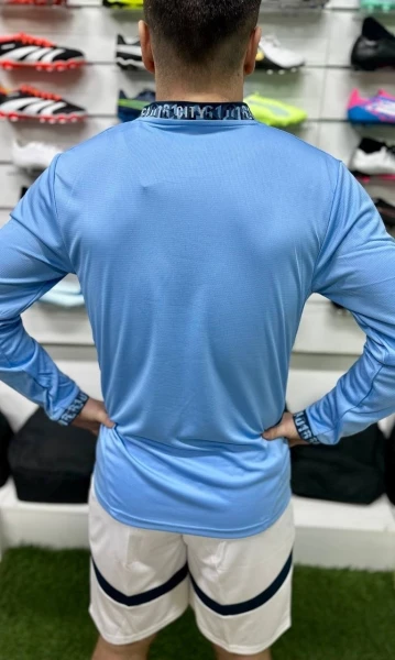 Футбольна форма з довгим рукавом Манчестер Сіті (Manchester City) 2024/2025 домашня блакитно-біла F0123