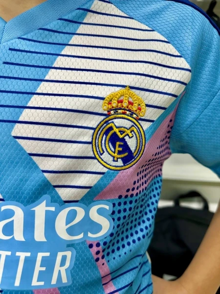 Воротарська форма дитяча Реал Мадрид (Real Madrid) 2024-2025 блакитно-фіолетово-синя F0151