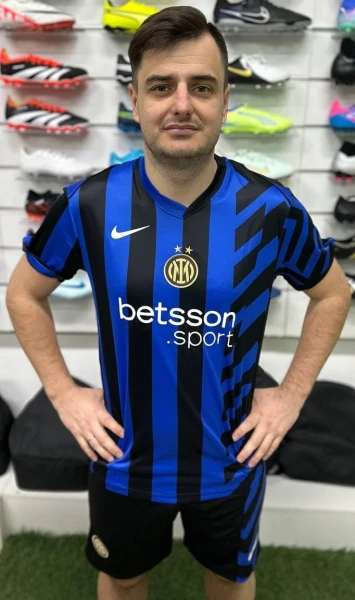 Футбольна форма Інтер (Inter Milan) 2024-2025 домашня синьо-чорна F0154