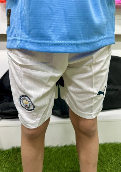 Футбольна форма з довгим рукавом дитяча Манчестер Сіті (Manchester City) 2024/2025 домашня блакитно-біла F0150