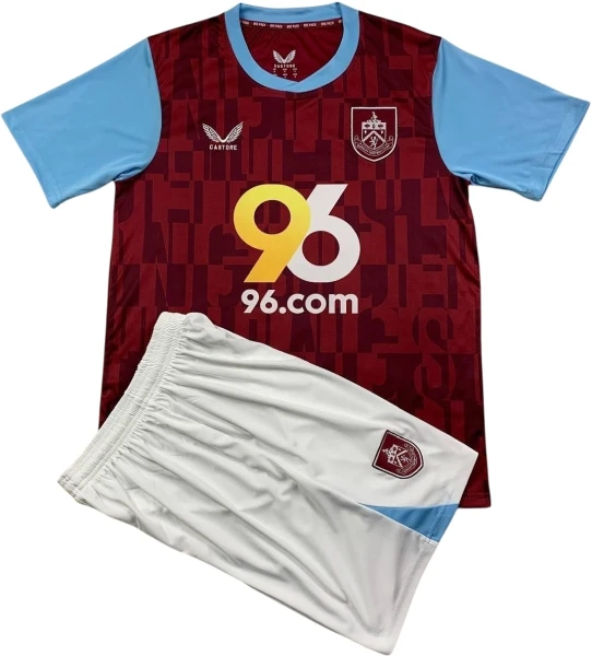 Футбольная форма Бернли (Burnley) 2024-2025 домашняя бордово-голубо-белая F0157