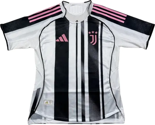 Футболка Ювентус (Juventus) 2025-2026 домашня біло-чорно-рожева F0230